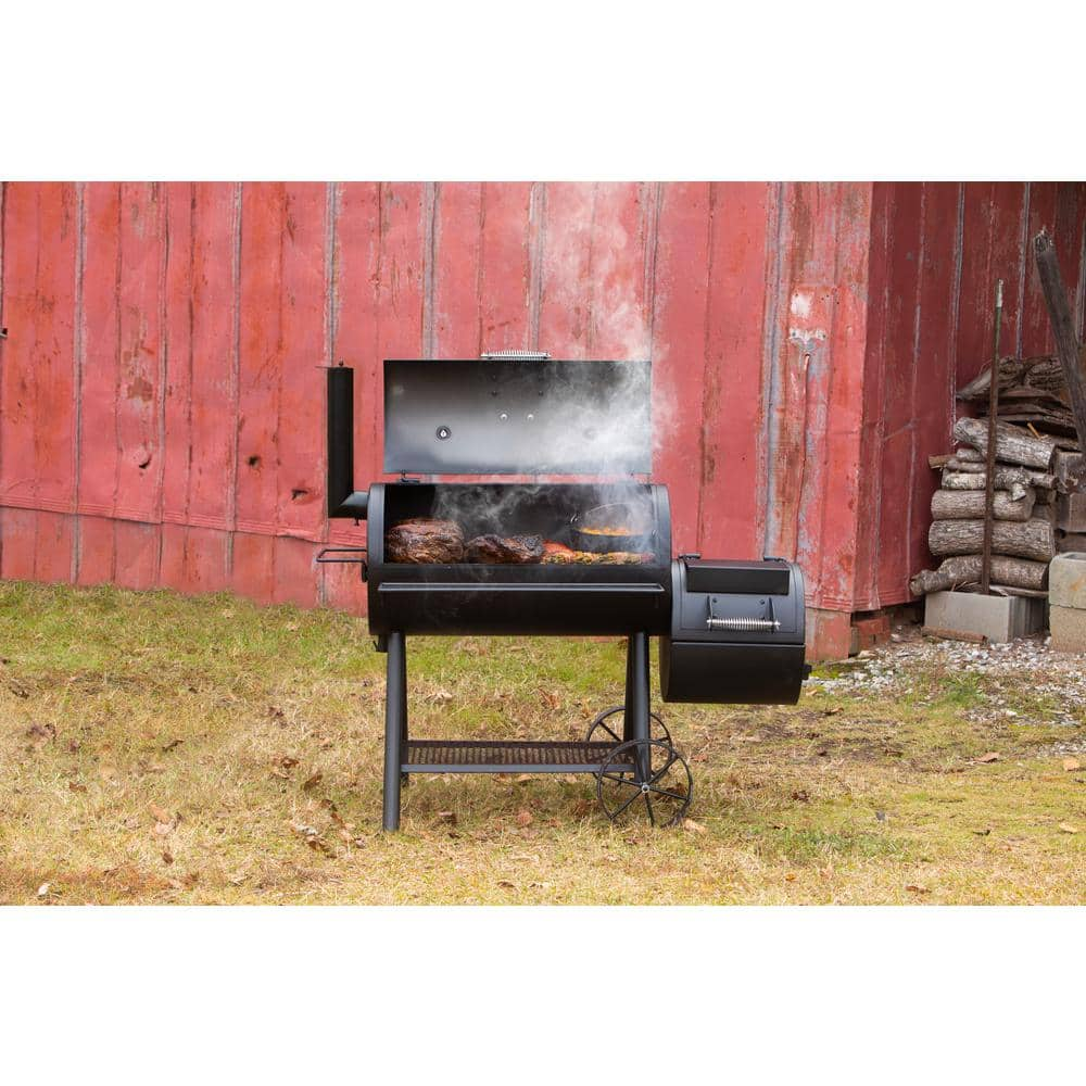 OKLAHOMA JOE'S Highland Offset Charcoal Smoker and Grill in Black with 900 sq. in. Cooking Space 15202031