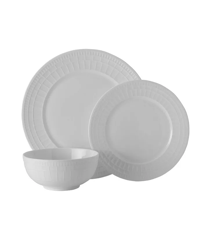 Mikasa Lux Bone China 12 Piece Dinnerware Set Service for 4