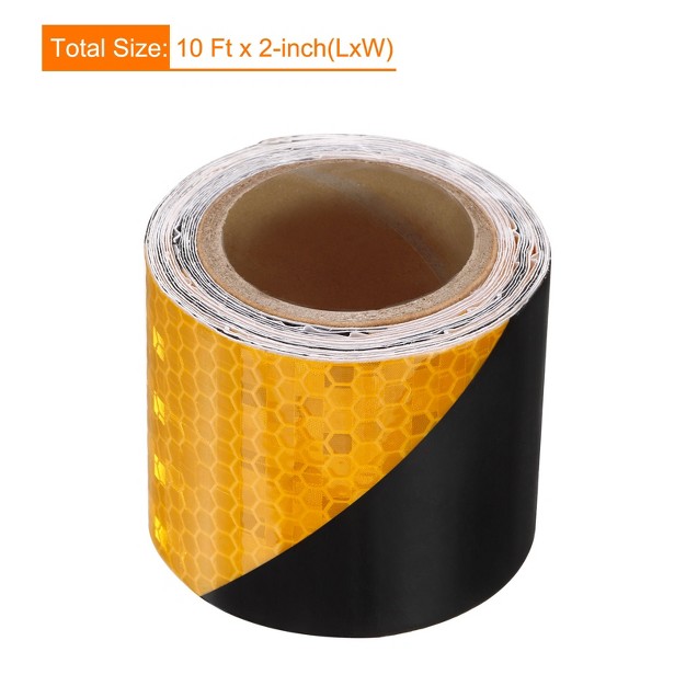 Unique Bargains Cars Waterproof Adhesive High Visibility Caution Warning Safety Reflective Tape 10 Ft X 2 inch 1 Roll