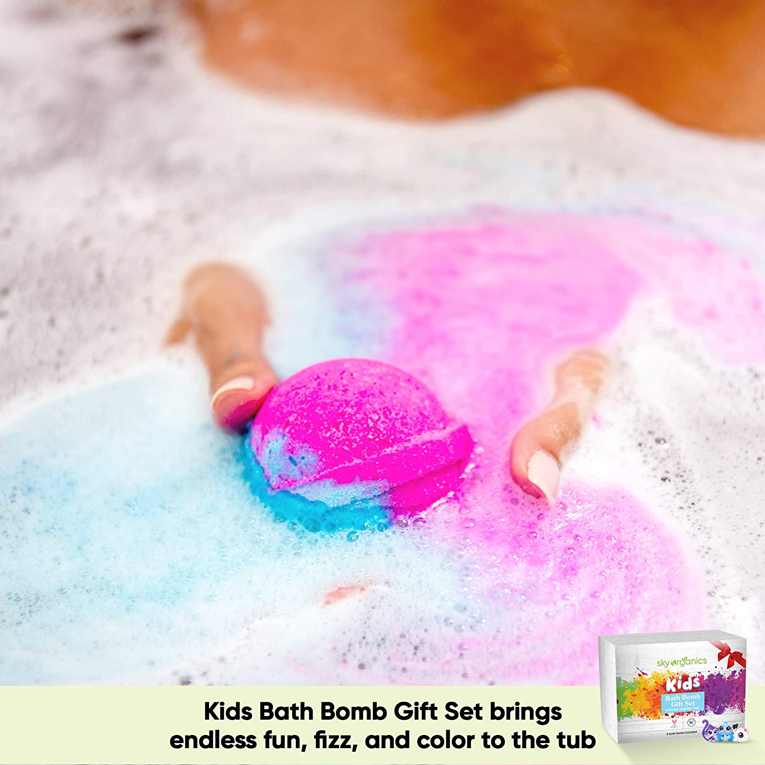 Sky Organics Kids Bath Bombs Gift Set with Surprise Toys