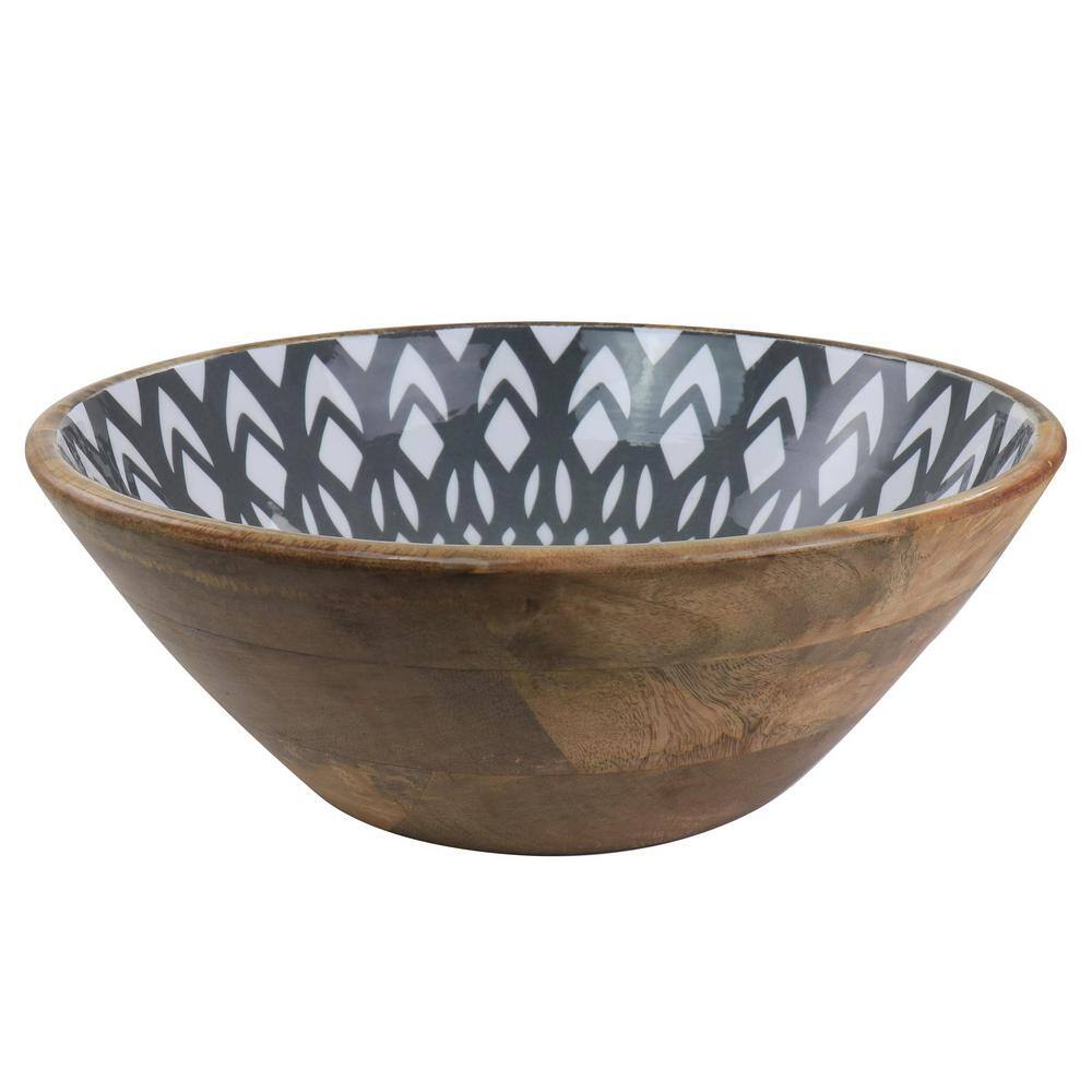 Thirstystone 13 in. 60 fl. oz. Assorted Color Mango Wood Large Serving Bowl 985116970M