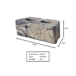 Pavestone RockWall Large 6 in. H x 17.44 in. W x 7 in. L Marine Concrete Wall Block ( 48-Piece34.9 sq. ft.Pallet) 79890