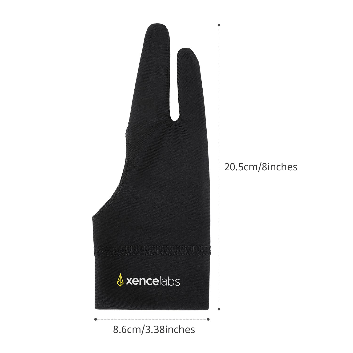 XENCELABS, Artist Glove, Drawing Glove Left Right Hand for Drawing Tablet, 2 Finger Glove for Drawing Black Size M