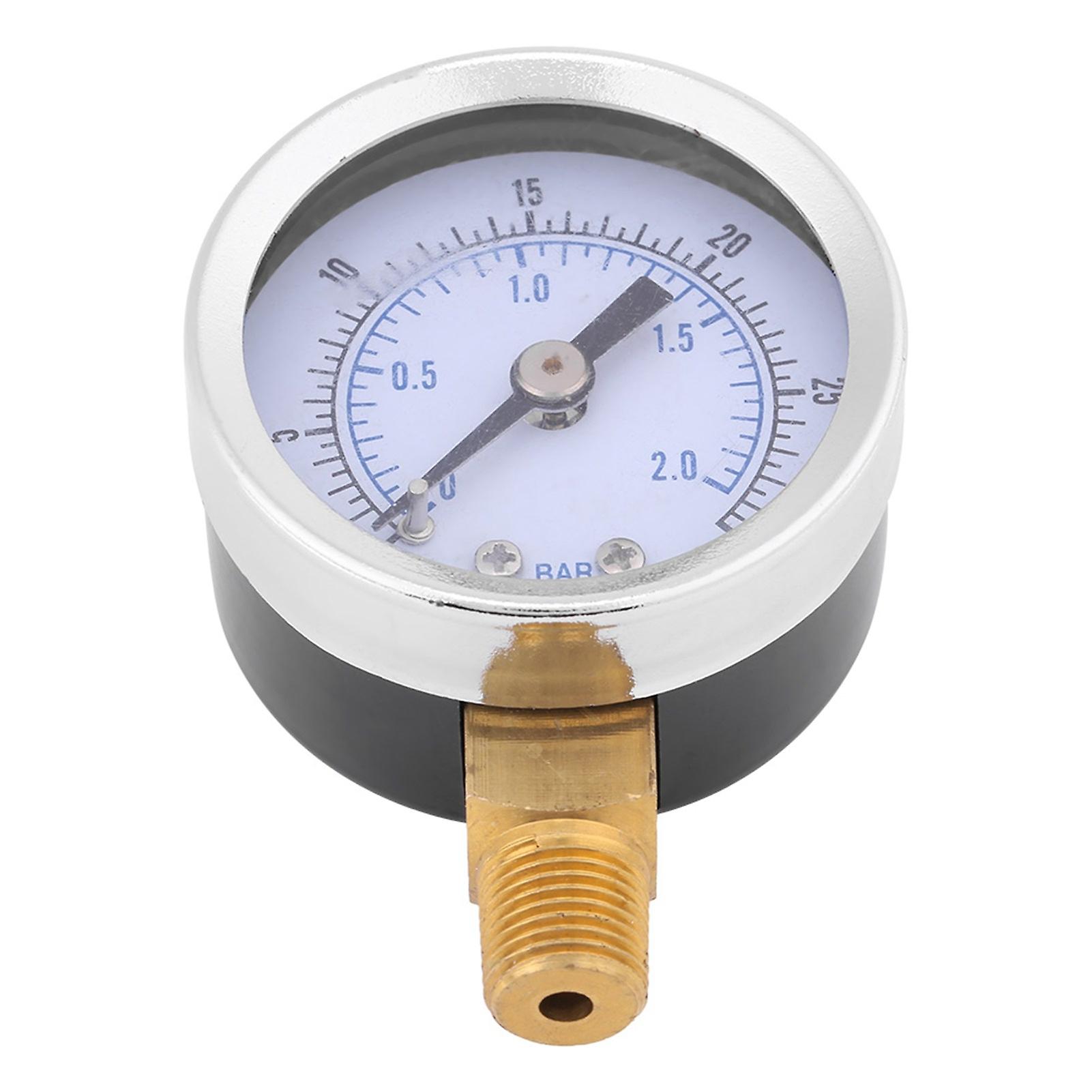 0-30psi 0-2bar Mini Dial Water Oil Compressor Meter Hydraulic Pressure Gauge