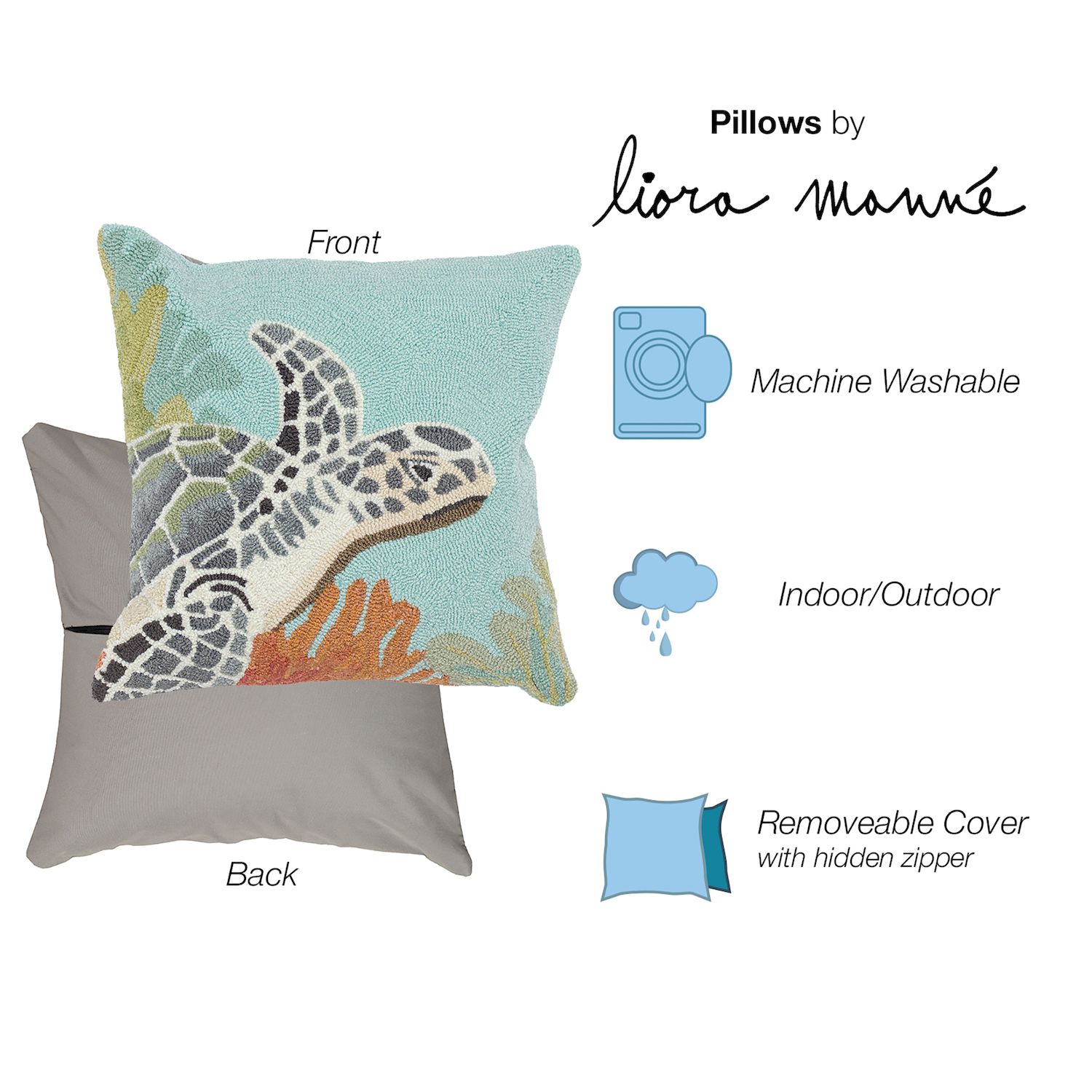 Liora Manne Frontporch Akumal Indoor/Outdoor Pillow