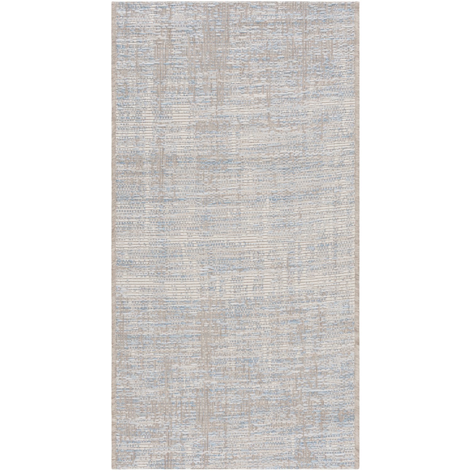 Santa Cruz Outdoor Rug in Sky Blue & Taupe