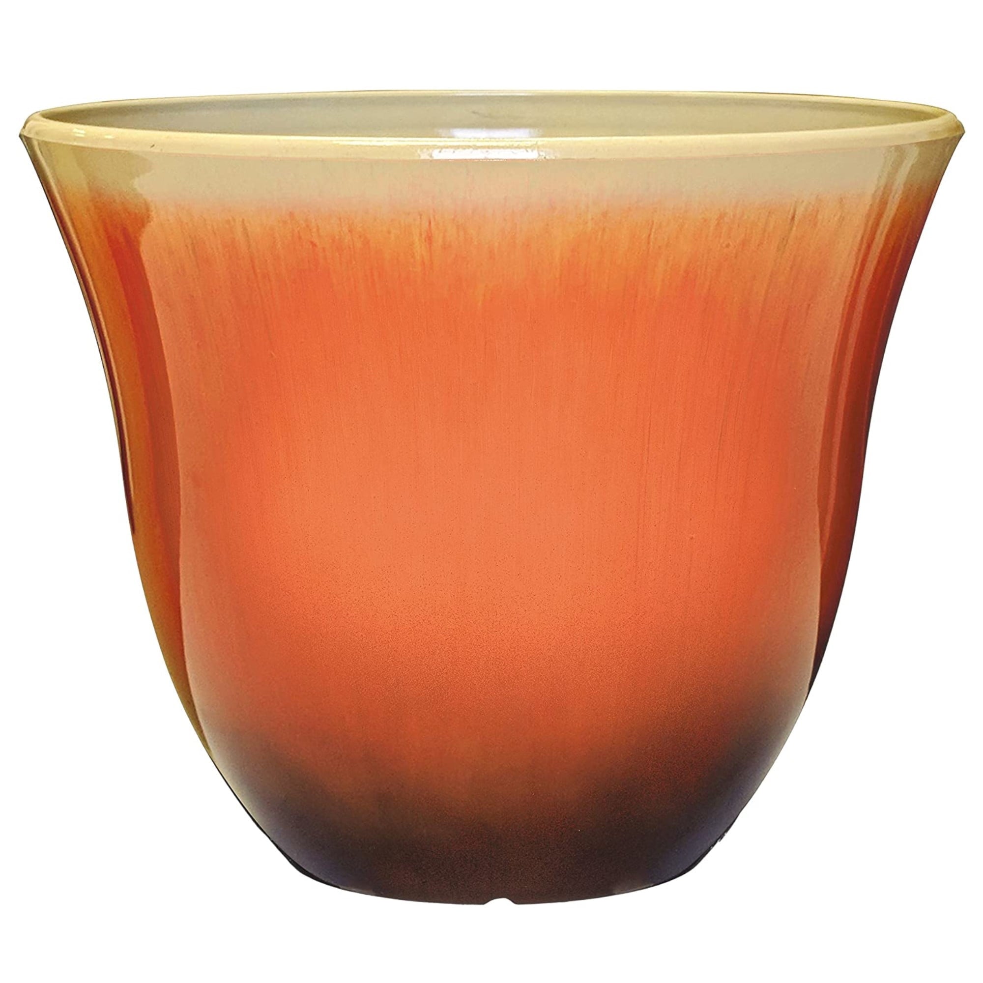 Classic Home and Garden Honeysuckle Resin Flower Pot Planter, Tequila Sunrise, 13