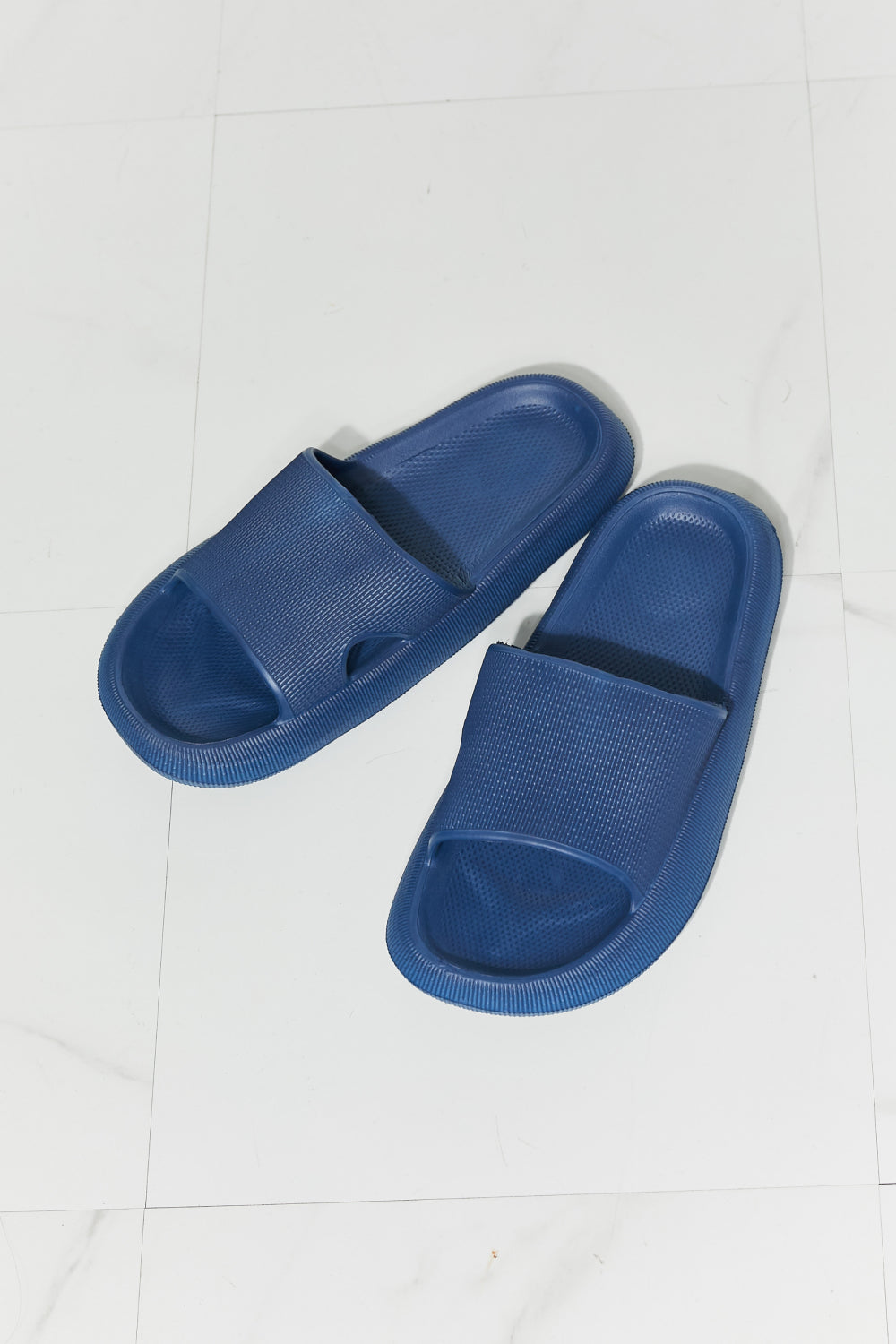 MMShoes Arms Around Me Open Toe Slide Sandals in Navy
