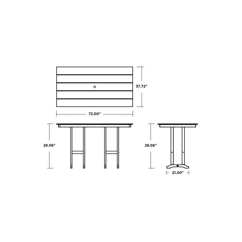 POLYWOOD La Casa Cafe 7 Piece Farmhouse Dining Set