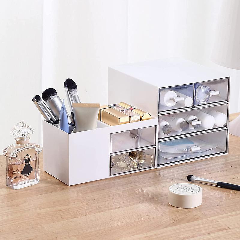 Plastic Desk Organizer Pen Holder and Makeup Organizer for Office School Home