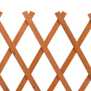 Afoxsos 59.1 in. L x 31.5 in. H Orange Firwood Garden Trellis Fence Decorative Fence HDDB2000