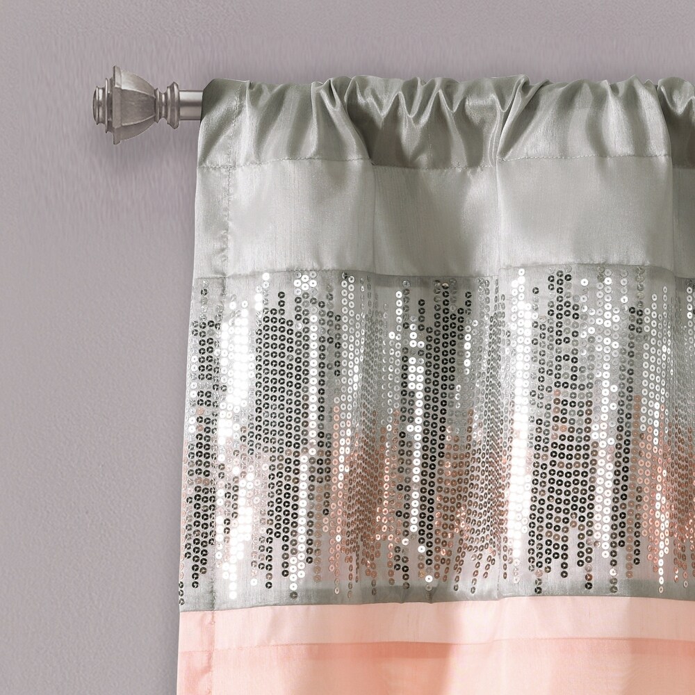 Lush Decor Night Sky Sequins Embroidery Valance   18\