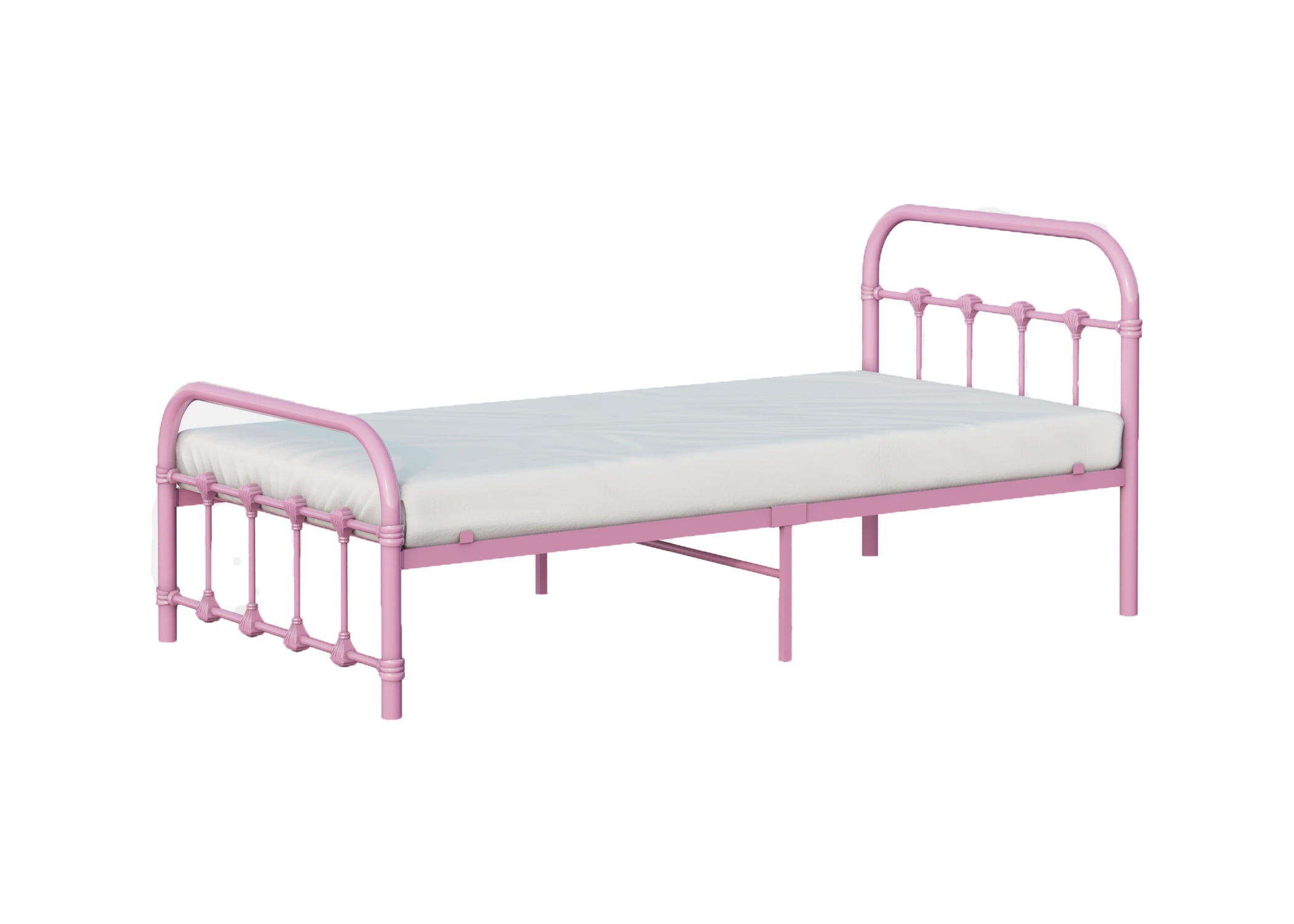 BK Furniture Melissa Metal Bed, Twin, Pink