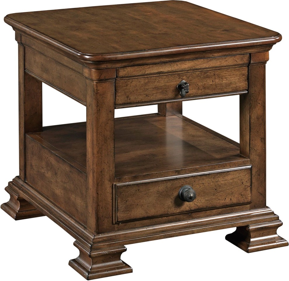 Kincaid Furniture Portolone Rectangular End Table With Drawer   Traditional   Side Tables And End Tables   by Unlimited Furniture Group  Houzz