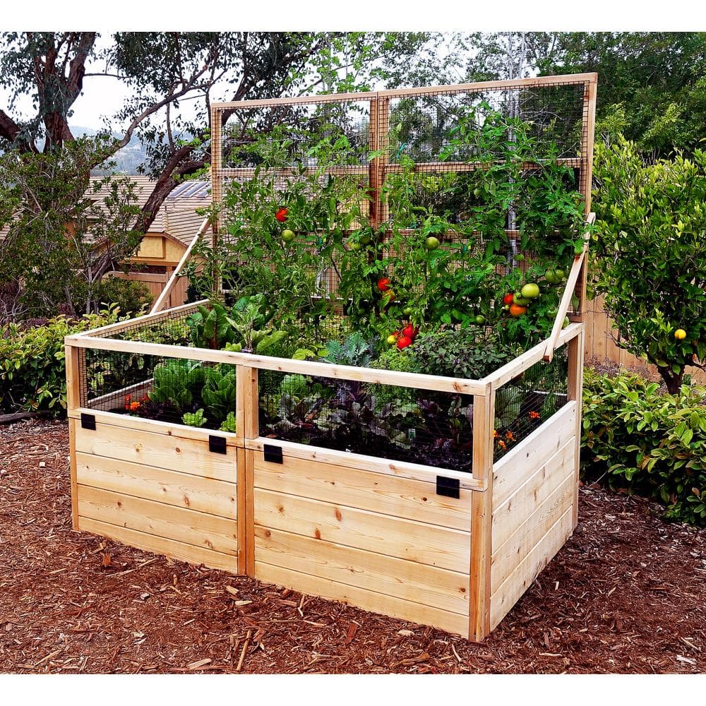 Outdoor Living Today 6 ft. x 3 ft. Garden in a Box with Trellis Lid RB63TO