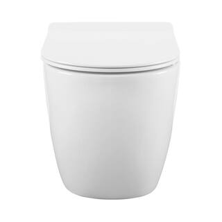 Swiss Madison St. Tropez Wall Hung Toilet Bowl 0.81.28 GPF Dual Flush Elongated in White SM-WT449