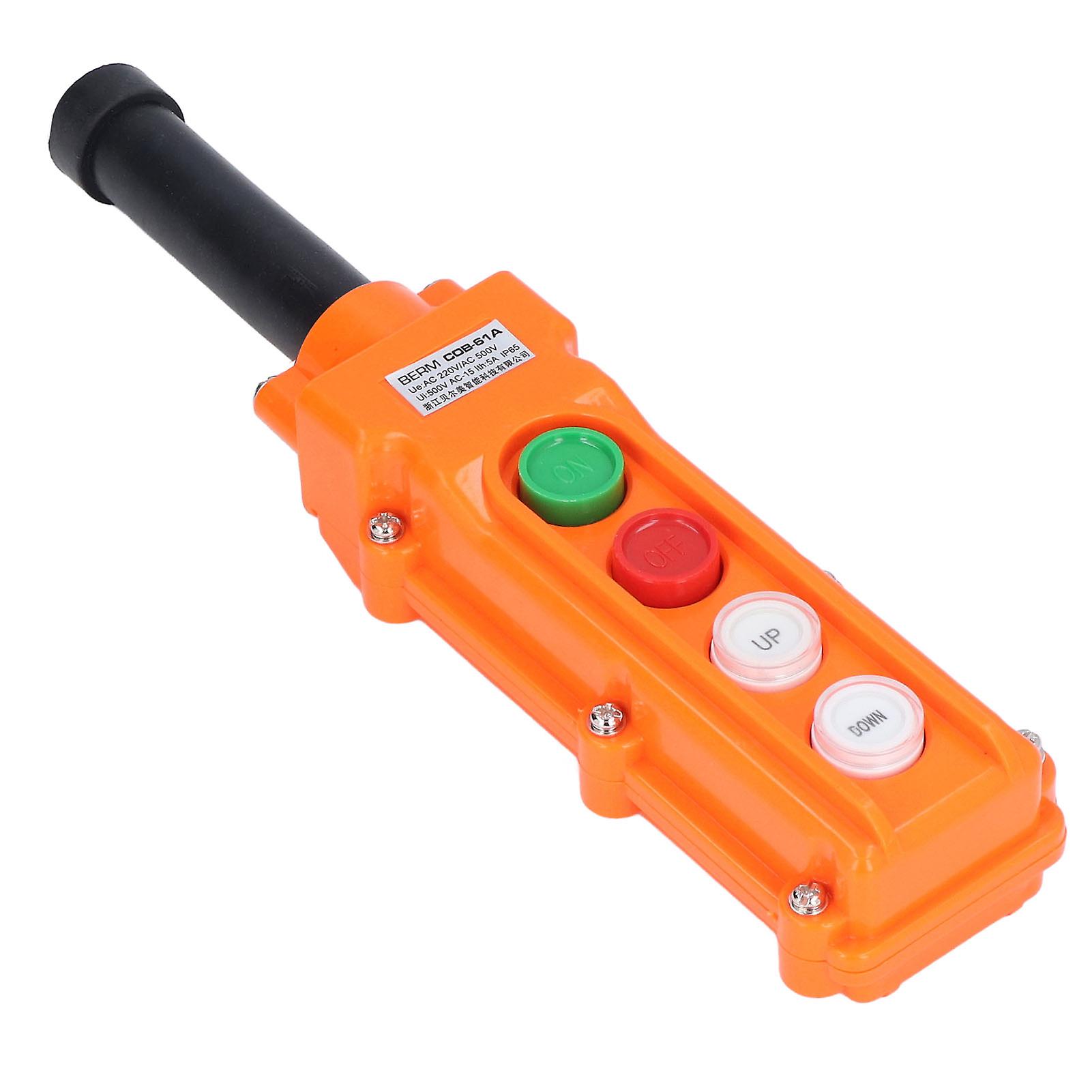 Berm Crane Push Botton Switch Rainproof Handheld Hoist Remote Control Switch 220v/500v 5a