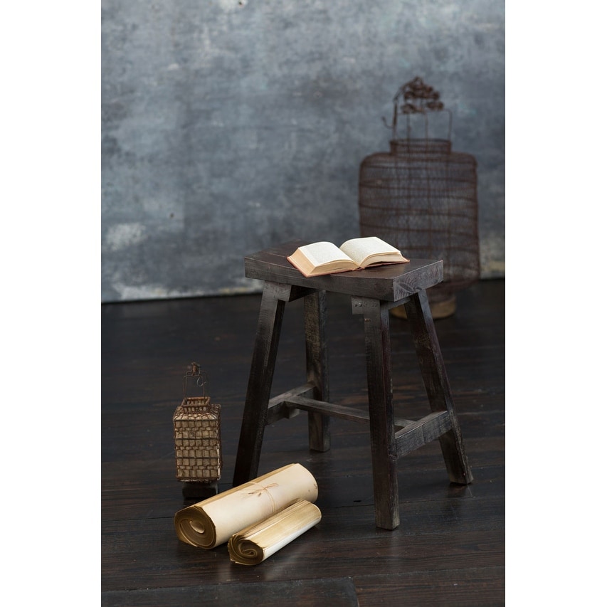 Wooden Stool in Dark Finish - 17