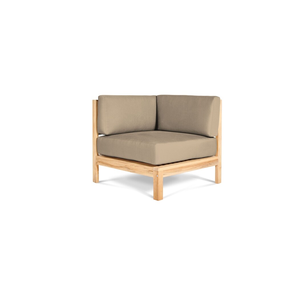 Leon Teak Outdoor Sectional Corner with Sunbrella Cushion