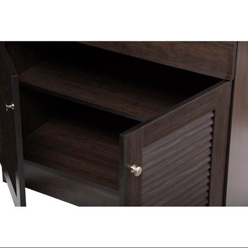 Baxton Studio Agni Modern and Contemporary Dark Brown Buffet and Hutch Kitchen Cabinet