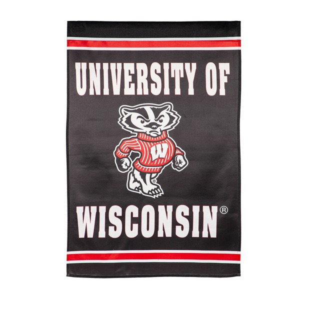 Embossed Suede Flag Gdn Size University Of Wisconsin madison