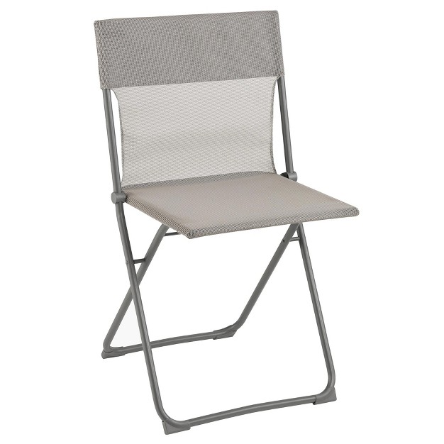 Lafuma Balcony Ii Colorblock Batyline Iso Fabric Steel Frame Lightweight Foldable Portable Patio Lawn And Garden Bistro Chair Titane Gray Set Of 2