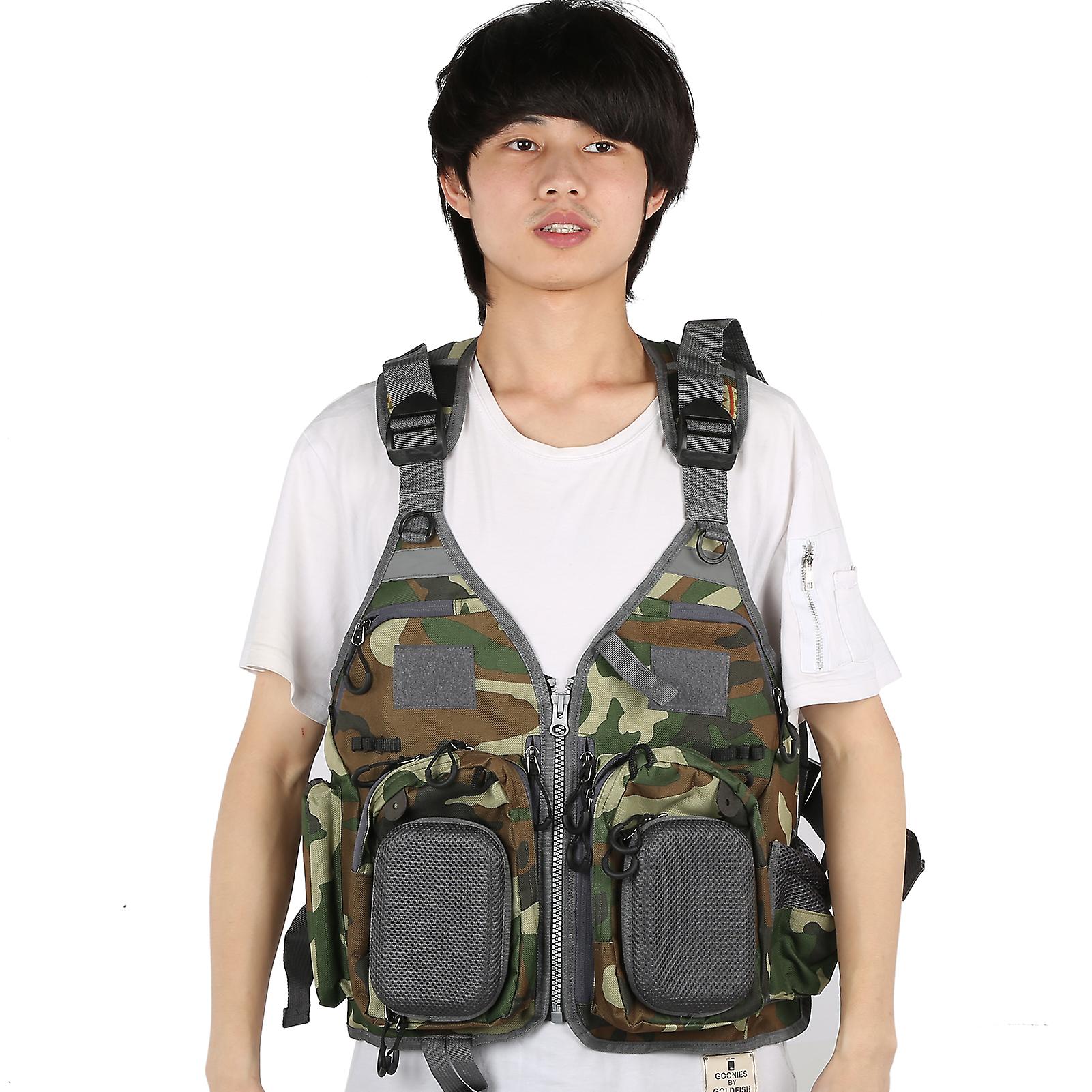 Outdoor Multifunctional Jacket Hunting Fishing Travel Camouflage Vest With Pockets