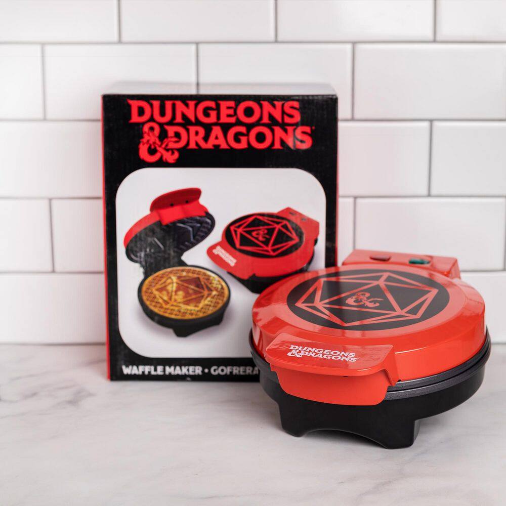 Uncanny Brands Dungeons and Dragons 20-Sided Die Red American Waffle Maker WM1-DAD-DI1