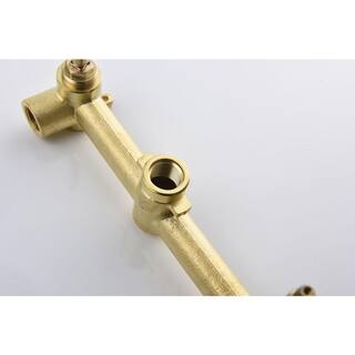 Lukvuzo 2 Handle Single Hole Bathroom Faucet Wall Mounted in Gold without Deckplate Included HSSA08FS074