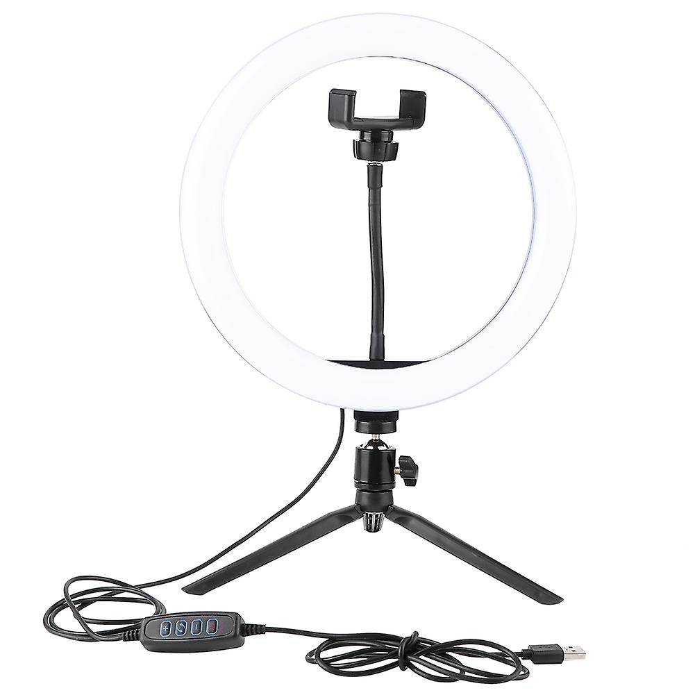 Desktop Led Ring Light Usb Fill Light With Tripod Phone Holder For Makeup Live Broadcast