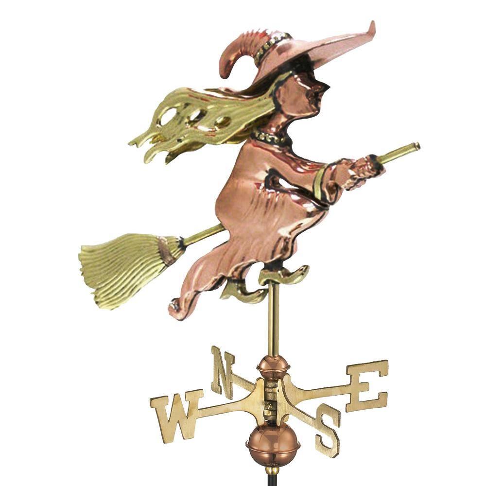 Good Directions Witch Cottage Weathervane - Pure Copper with Roof Mount 8849PR