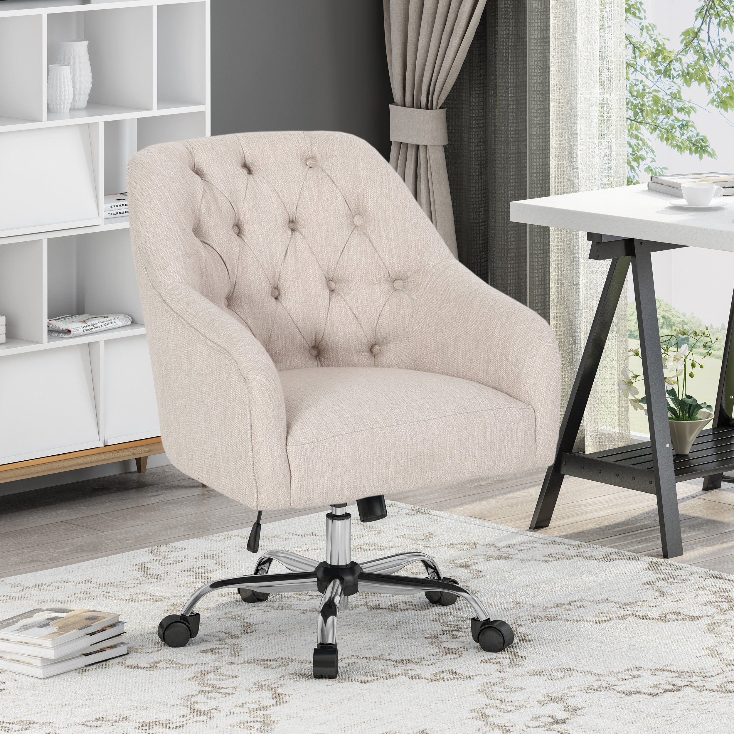 Uriel Tufted Home Office Chair with Swivel Base