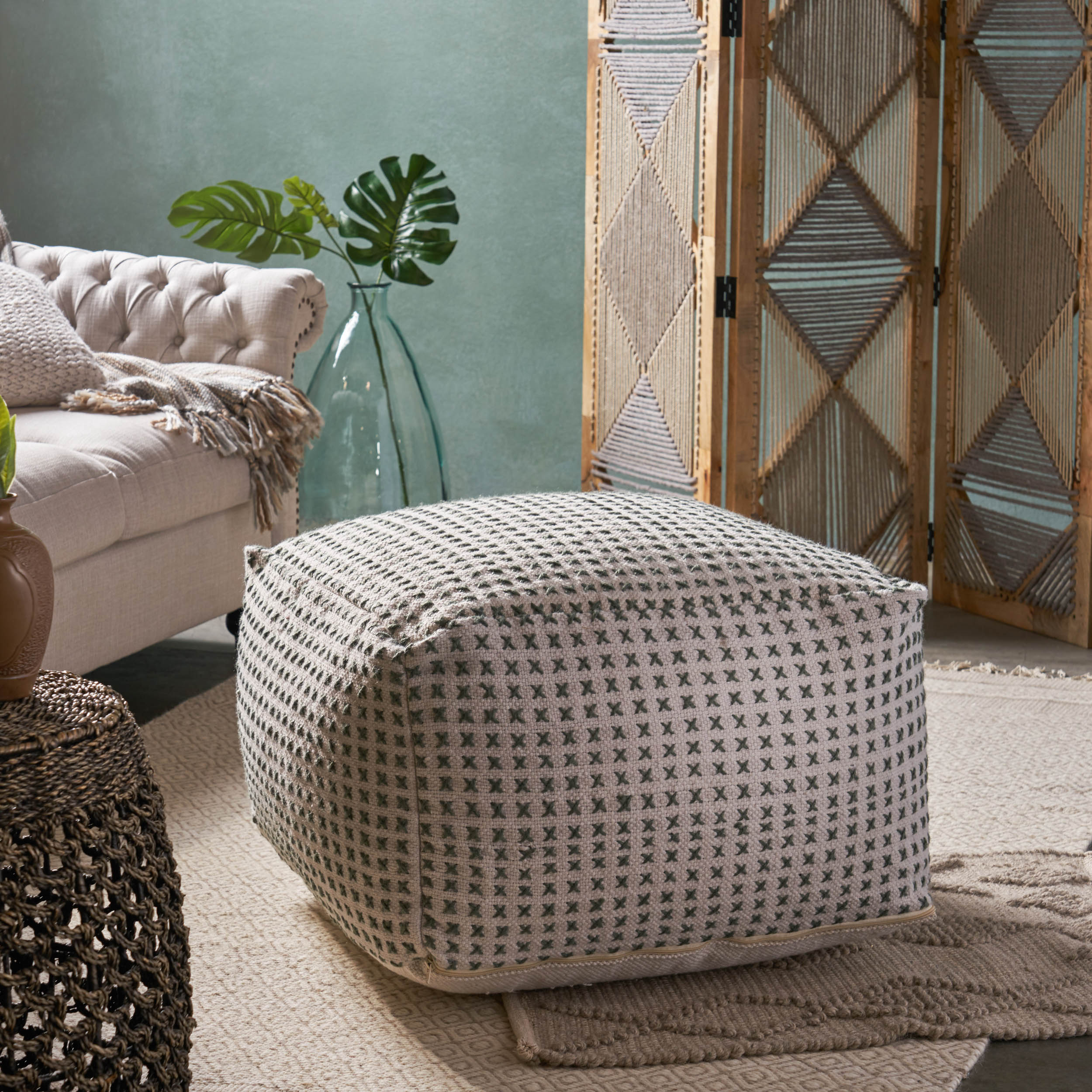 Breenda Large Square Casual Pouf