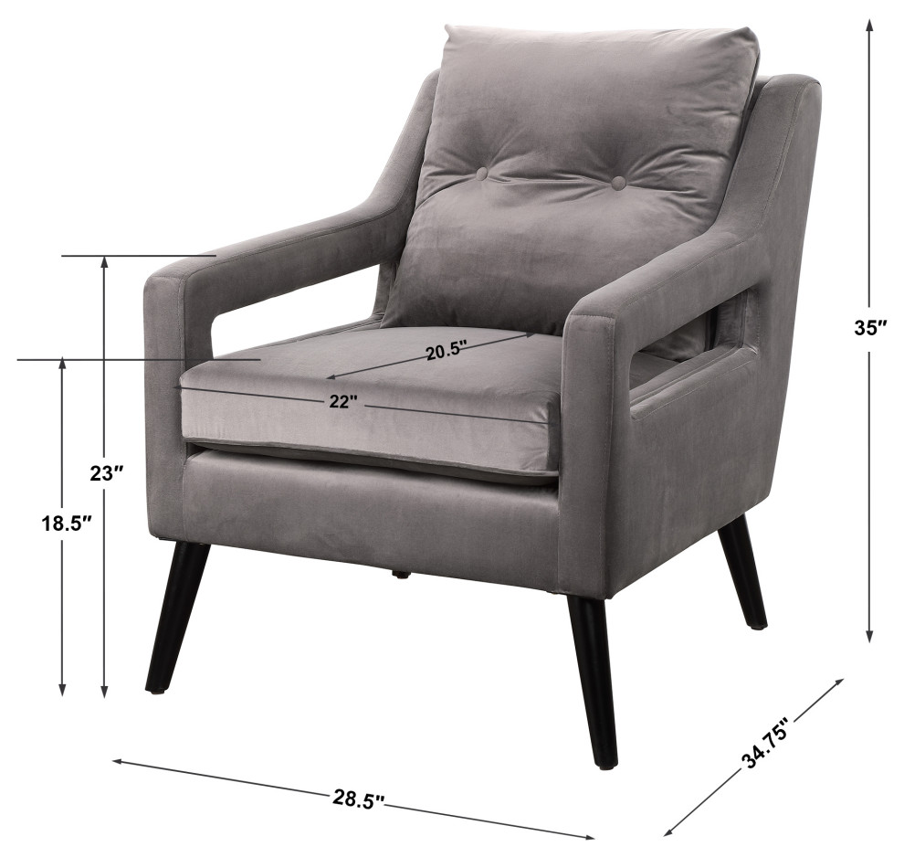 O  x27Brien Gray Armchair   Midcentury   Armchairs And Accent Chairs   by Modern Furniture LLC  Houzz