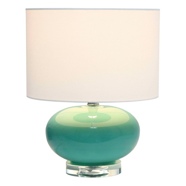 Modern Ovaloid Glass Bedside Table Lamp With Fabric Shade Lalia Home