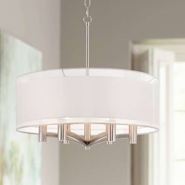 Wide Modern Double Shade 6 light Fixture For Dining Room House Kitchen