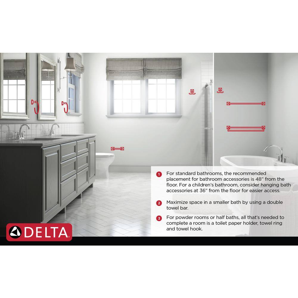 Delta Casara 24 in. Wall Mount Towel Bar in SpotShield Brushed Nickel CSA24-BN