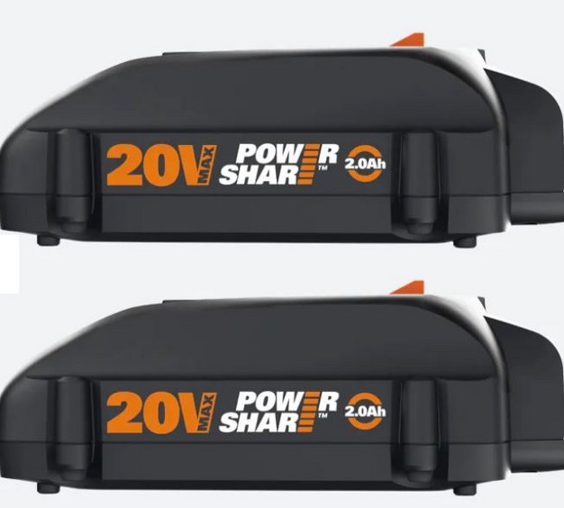 Worx Wa3575 2 2 Pack 20v Power Share 2 0 Ah Replacement Battery