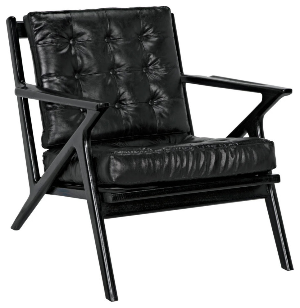 Ares Chair With Black Leather   Modern   Armchairs And Accent Chairs   by Rustic Home Furniture Deco  Houzz