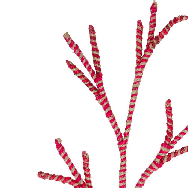 Red Striped Branch Christmas Decoration