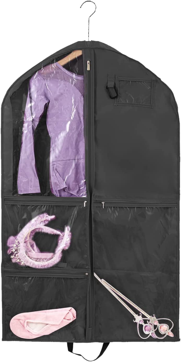 Waterproof Hanging Garment Bag,40 inch Garment Bags for Hanging Clothes,Garment Bags for Travel Storage,Dance Clothes Bag,Kids Garment Bag for Dance Costumes,Sports,Skating,Theatre,Beauty Pageants