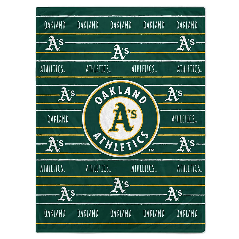 Oakland Athletics 60'' x 80'' Logo Stripe Flannel Fleece Blanket