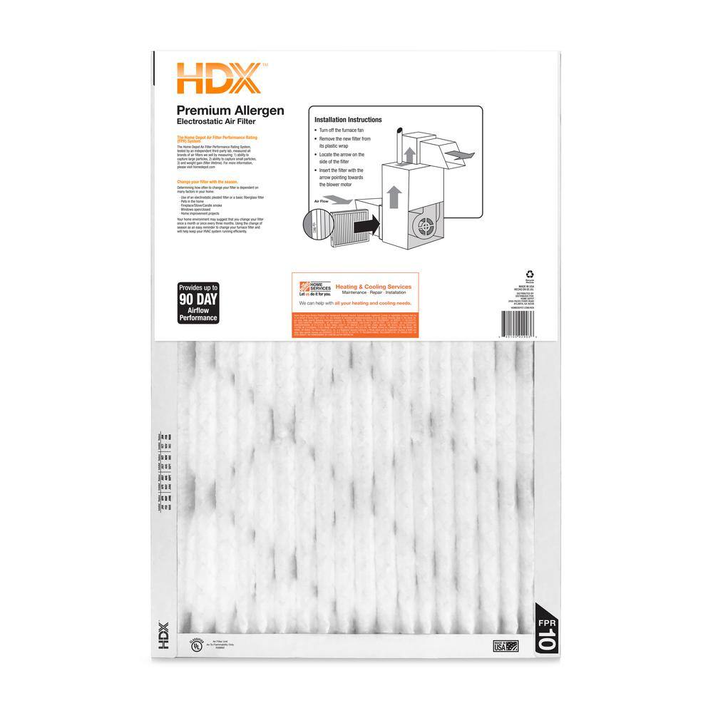 HDX 15 in. x 20 in. x 1 in. Premium Pleated Air Filter FPR 10 HDX1P10-011520