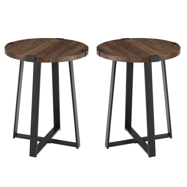 Middlebrook Designs Barnett Round Metal Wrap Side Table - Set of 2