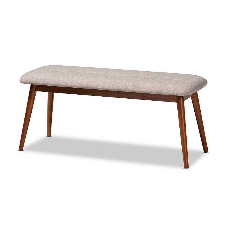 Baxton Studio Flora Light Gray Bench