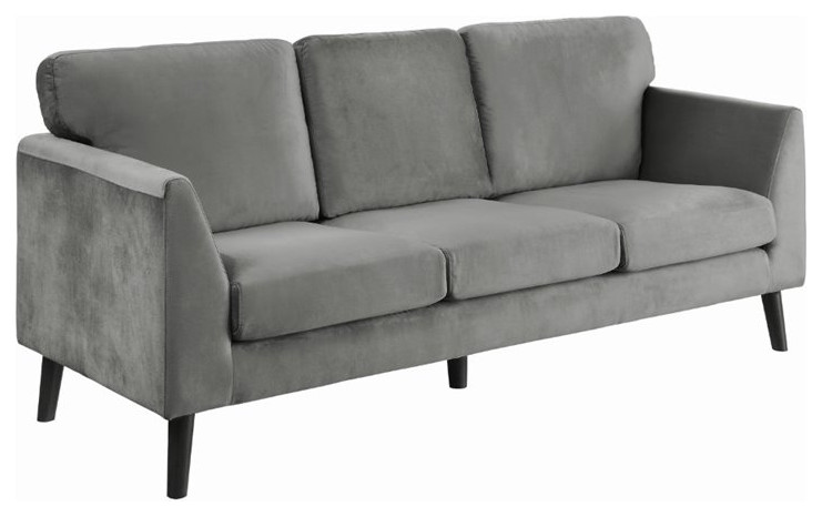 Lexicon Tolley Velvet Sofa in Blue   Midcentury   Sofas   by Homesquare  Houzz