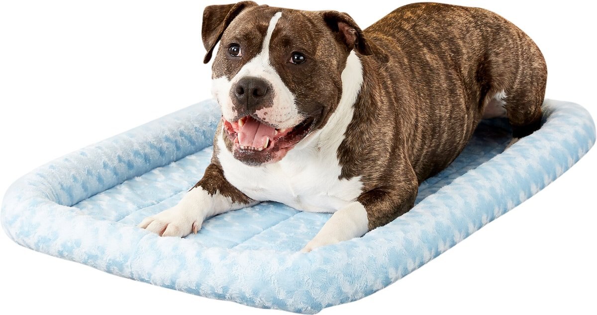 MidWest Quiet Time Fashion Plush Bolster Dog Crate Mat