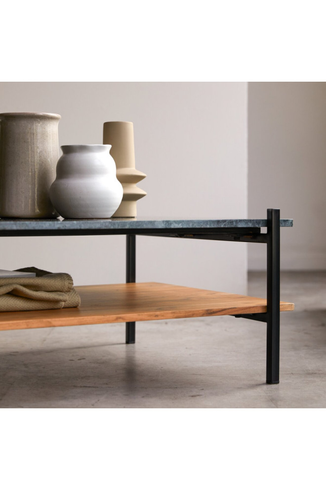 Acacia And Blue Marble Coffee Table  Tikamoon Edit   Transitional   Coffee Tables   by Oroa   Distinctive Furniture  Houzz