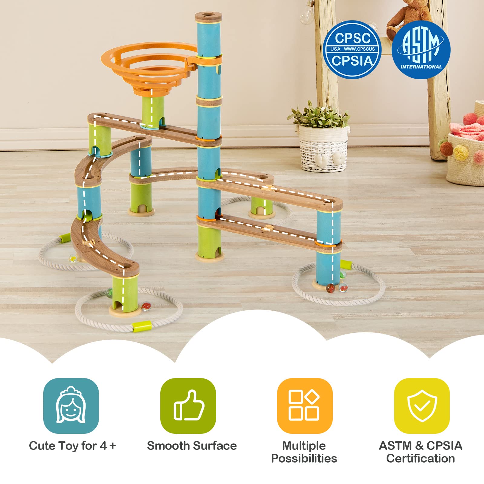 Costzon Kids Marble Run Building Toys