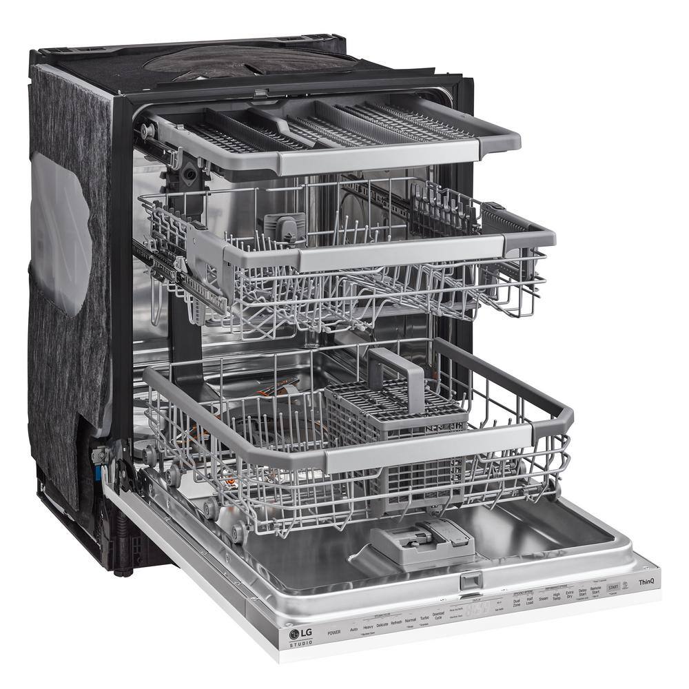 LG STUDIO 24 in. Panel Ready Top Control Wi-Fi Dishwasher with Stainless Steel Tub 3rd Rack and TrueSteam SDWD24P3